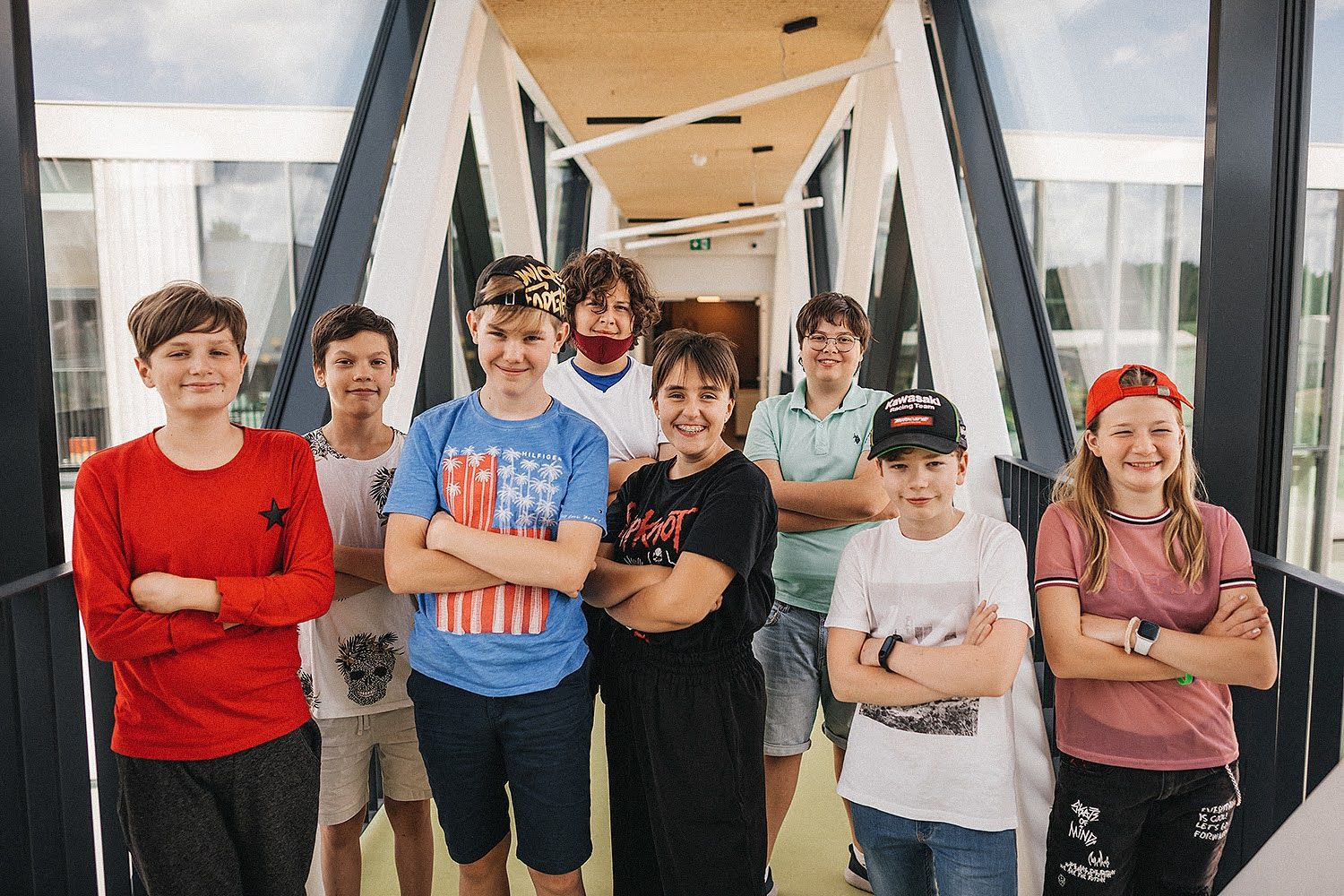 A group of Exupery Camp teens at the EIS Campus